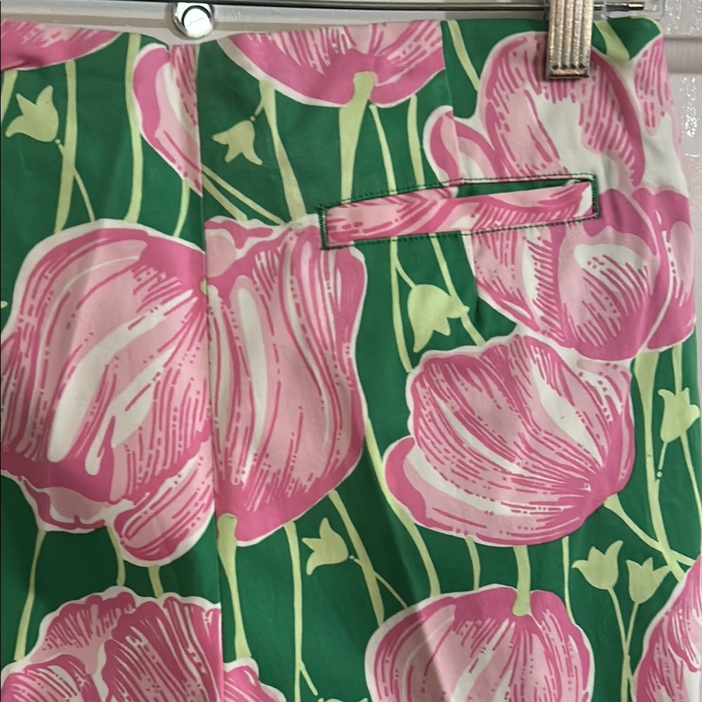 Lilly Pulitzer Green and Pink Women's Pants - Picture 4 of 6